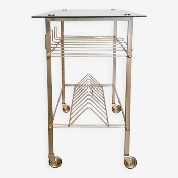 Hifi trolley in brass and smoked glass from 1960