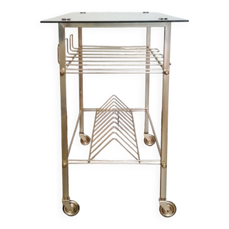Hifi trolley in brass and smoked glass from 1960