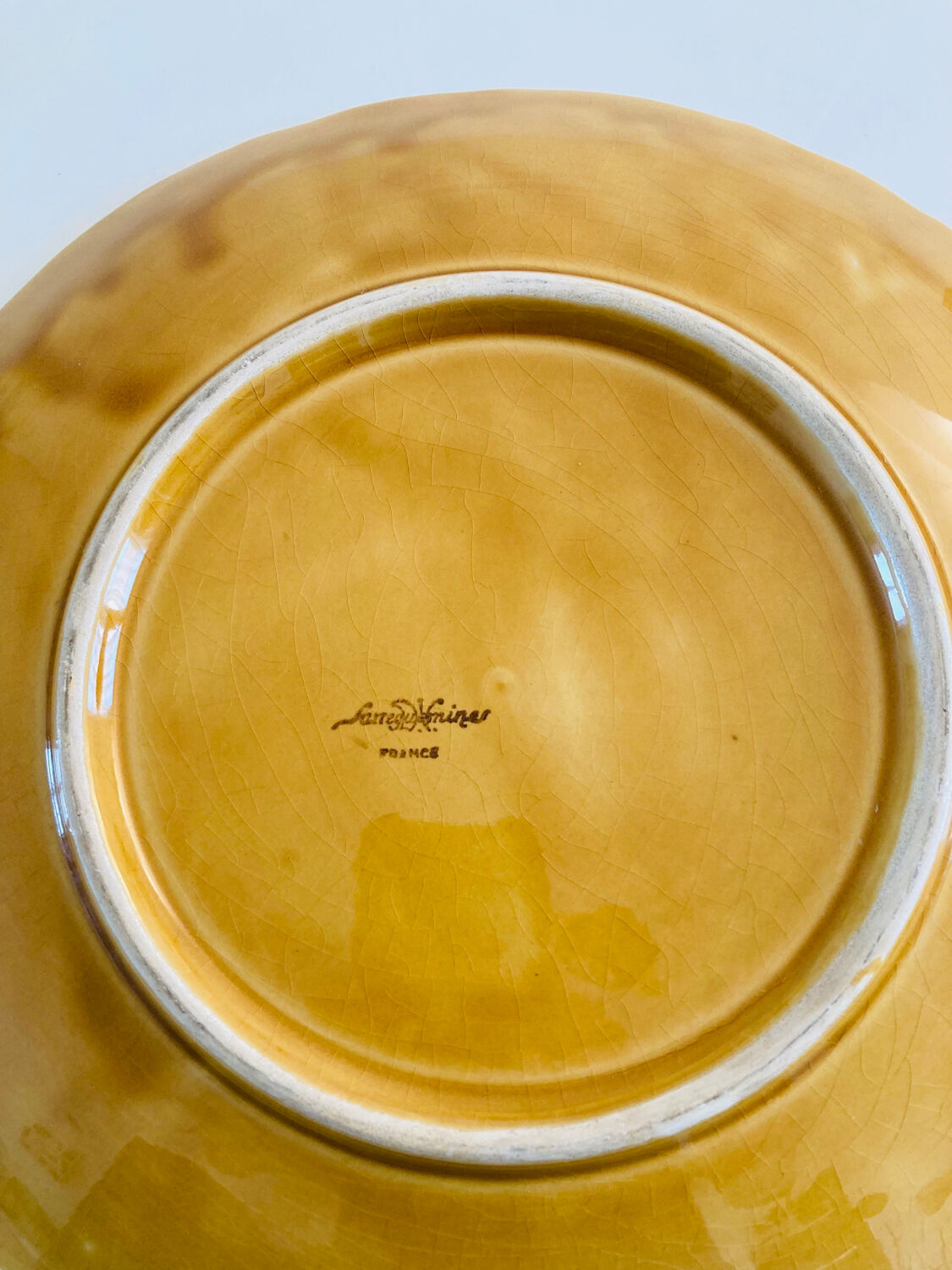 Barbotines: Ceramic dessert service from Sarreguemines.