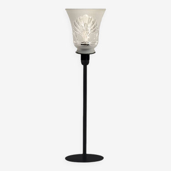 Lampe de table à poser avec un abat-jour en verre style art déco