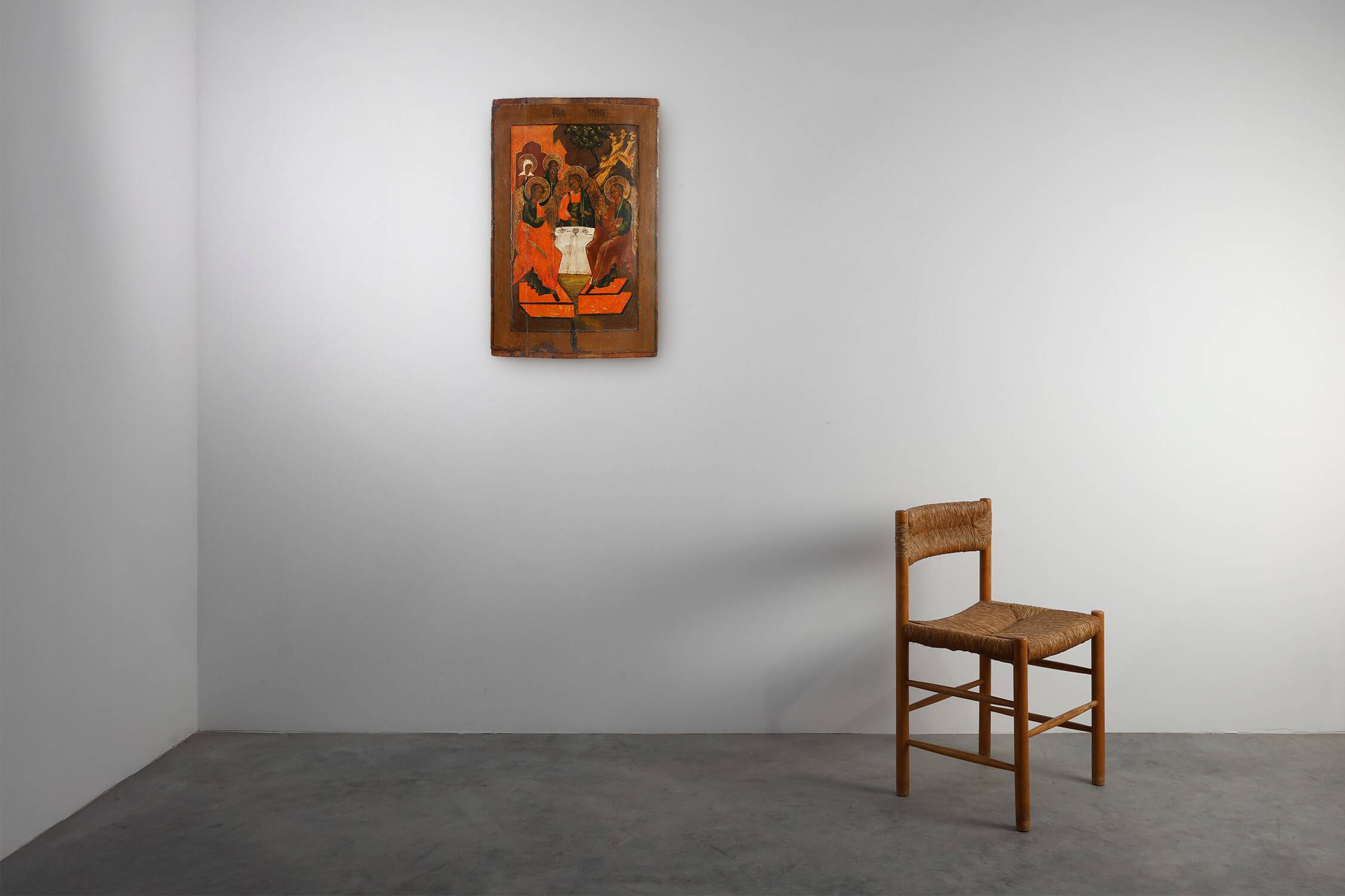 Large Russian Religious Icon “The Holy Trinity”, 18th Century