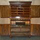 Queen Anne style pedestal commode from around 1710 in walnut and oyster veneer.