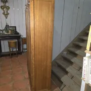 Vintage oak three-panel curtain cabinet