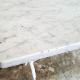 Bistro table cast iron and white marble - garden terrace