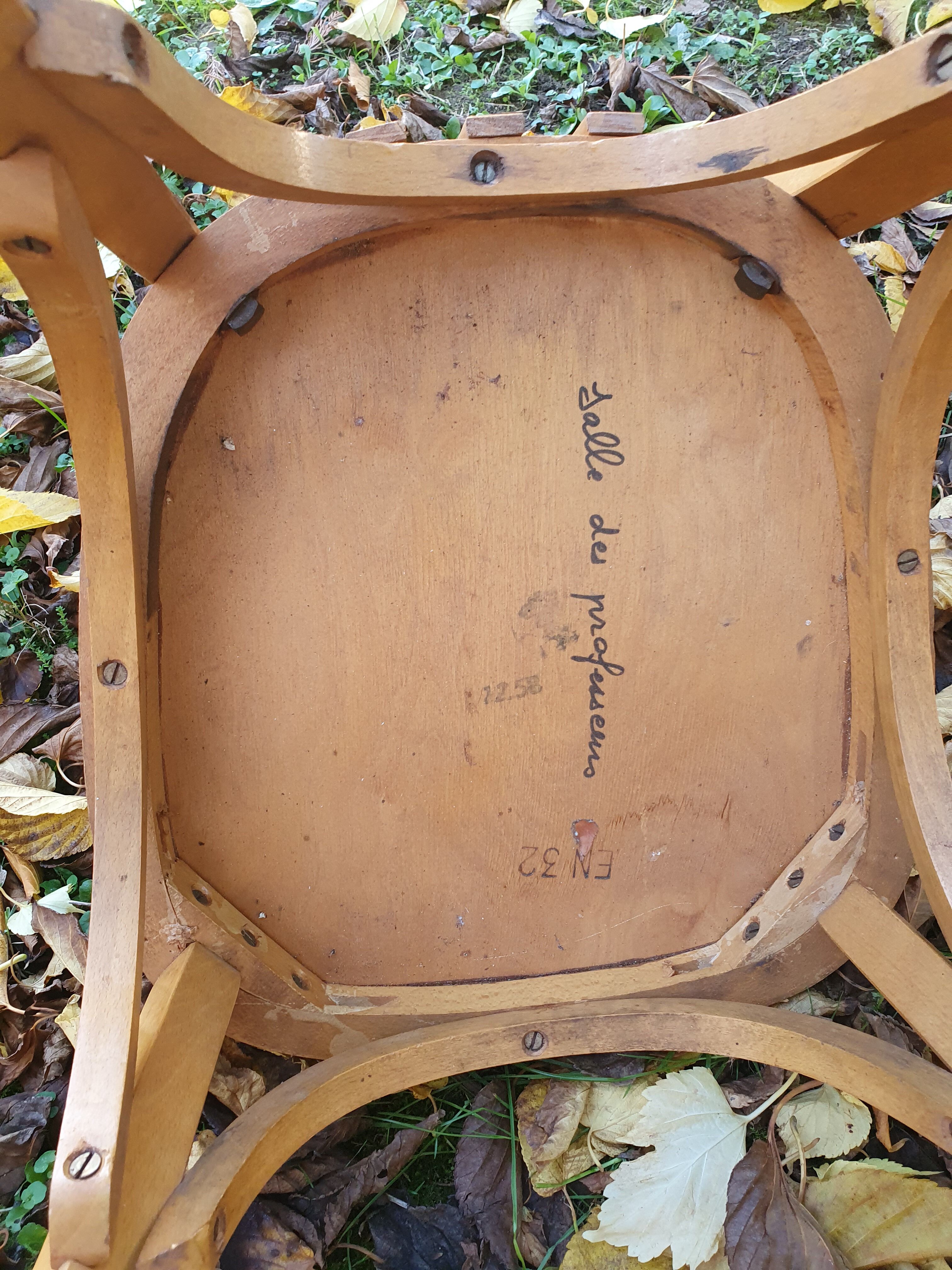 4 bistro chairs stamped Baumann