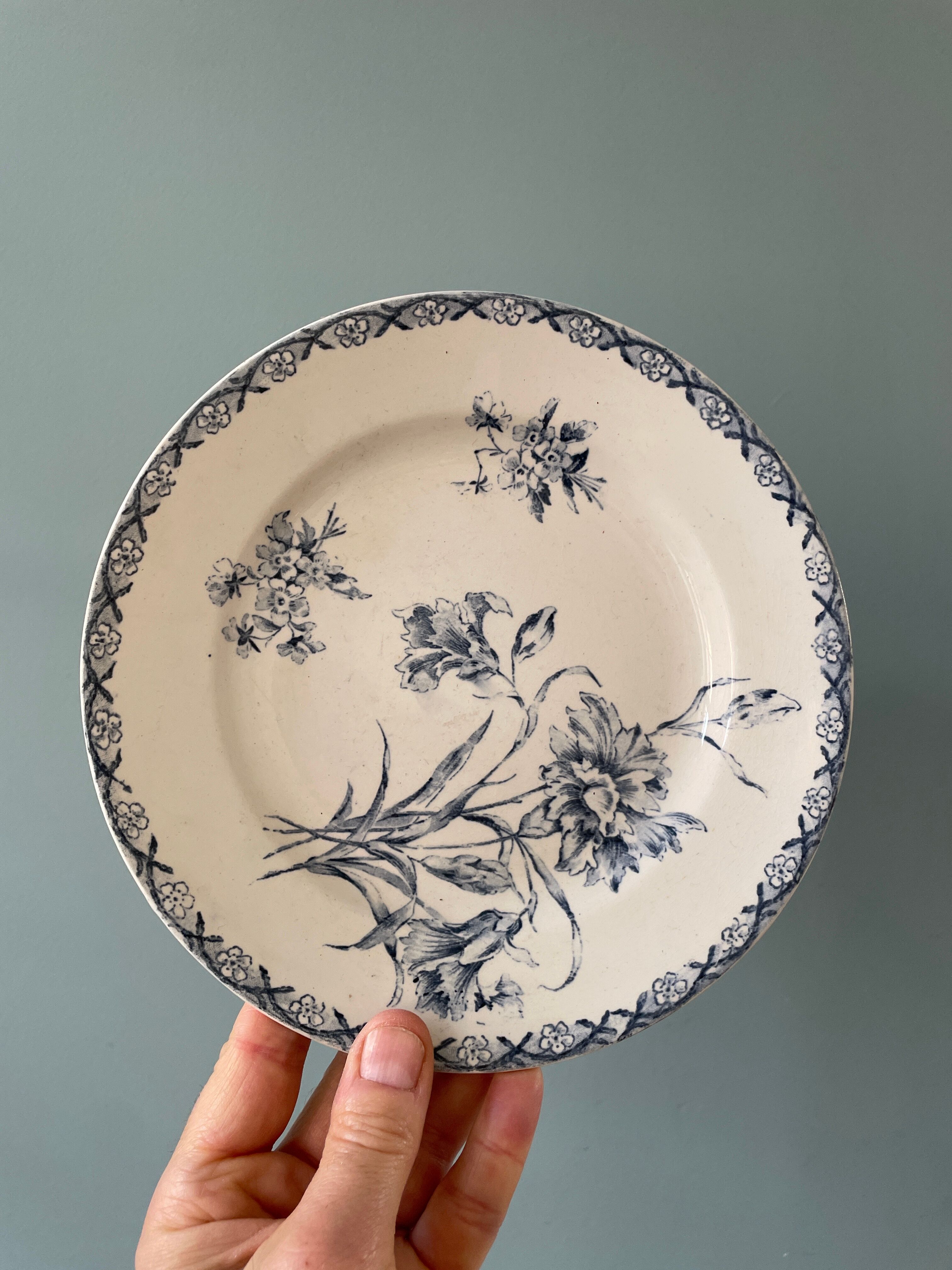 Series of 12 mismatched Terre de Fer dessert plates