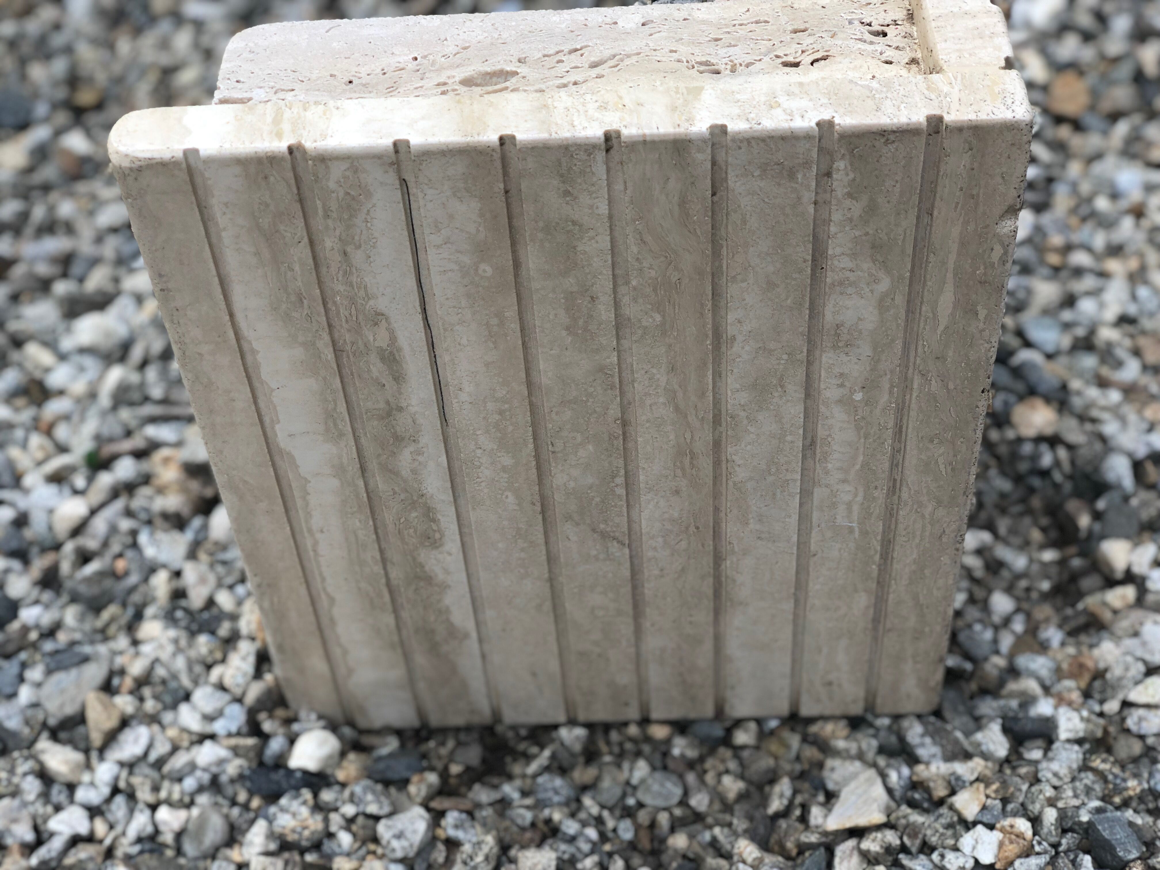 Design coffee table in 70s travertine