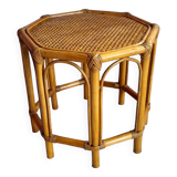 Table basse vintage en rotin