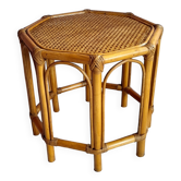 Table basse vintage en rotin