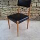 Chaise scandinave hêtre et skaï