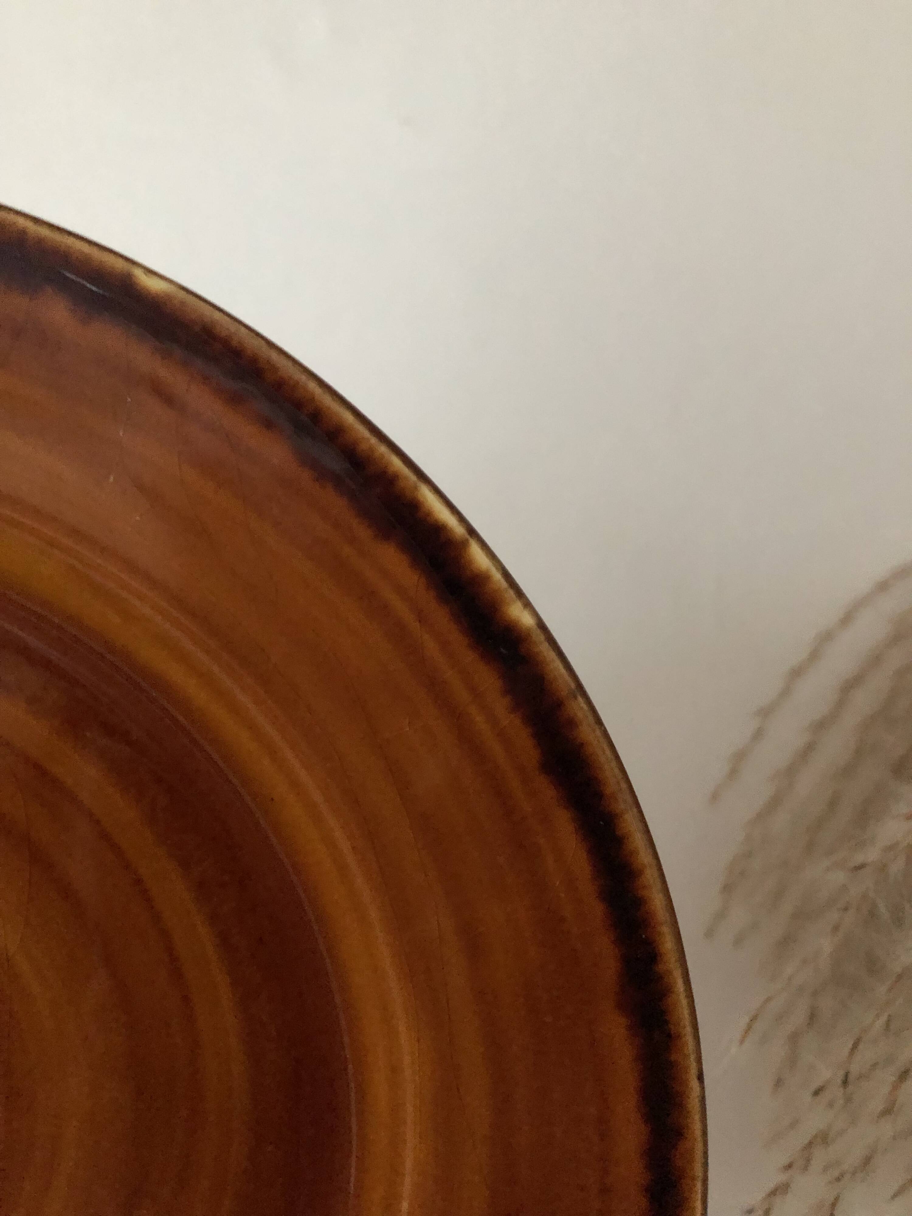 Vintage set of 11 brown dessert plates Lunéville