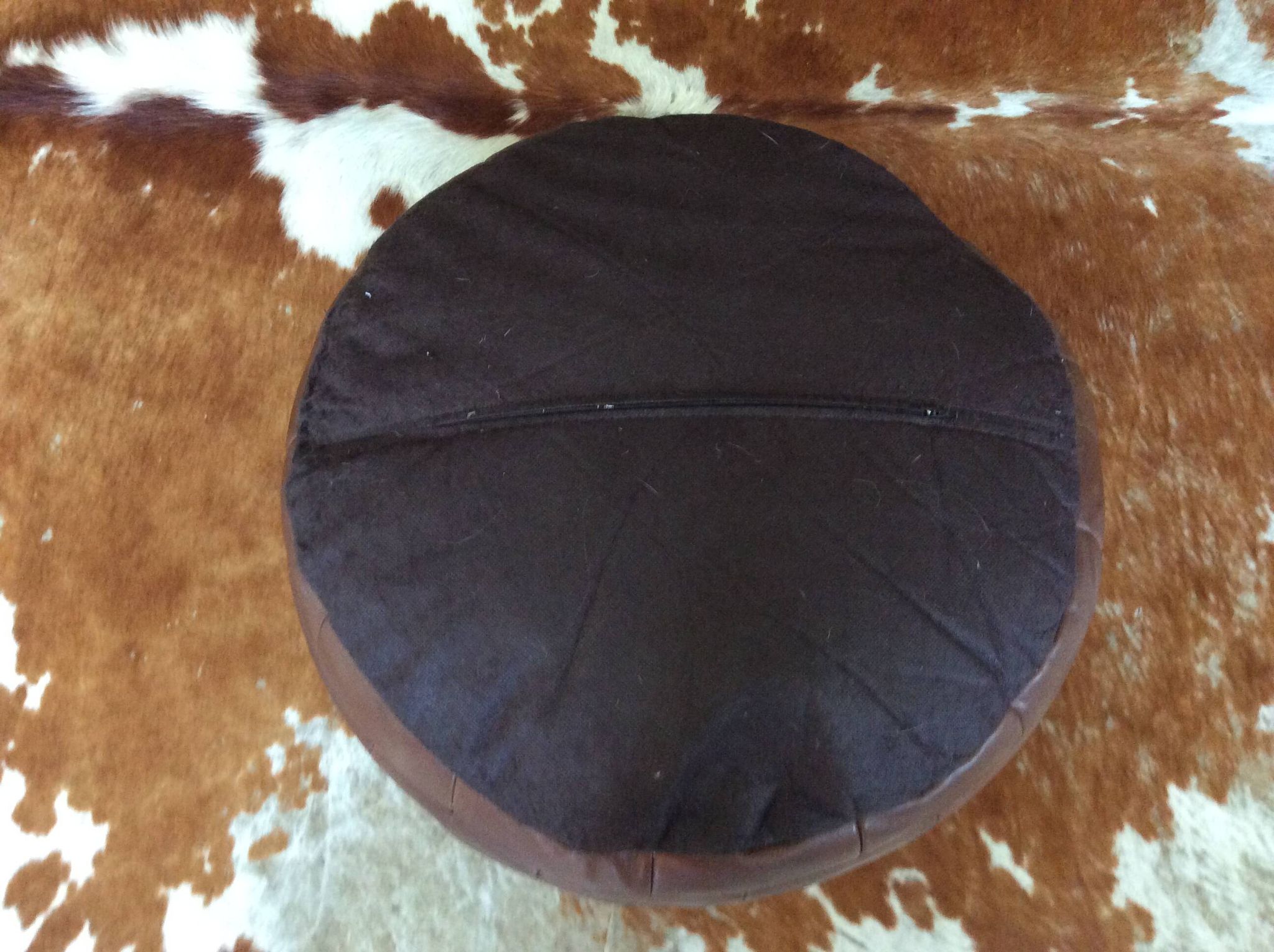 Pouf en cuir patchwork