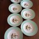 8 soup plates Fenal Badonviller "Birds" vintage 1950s