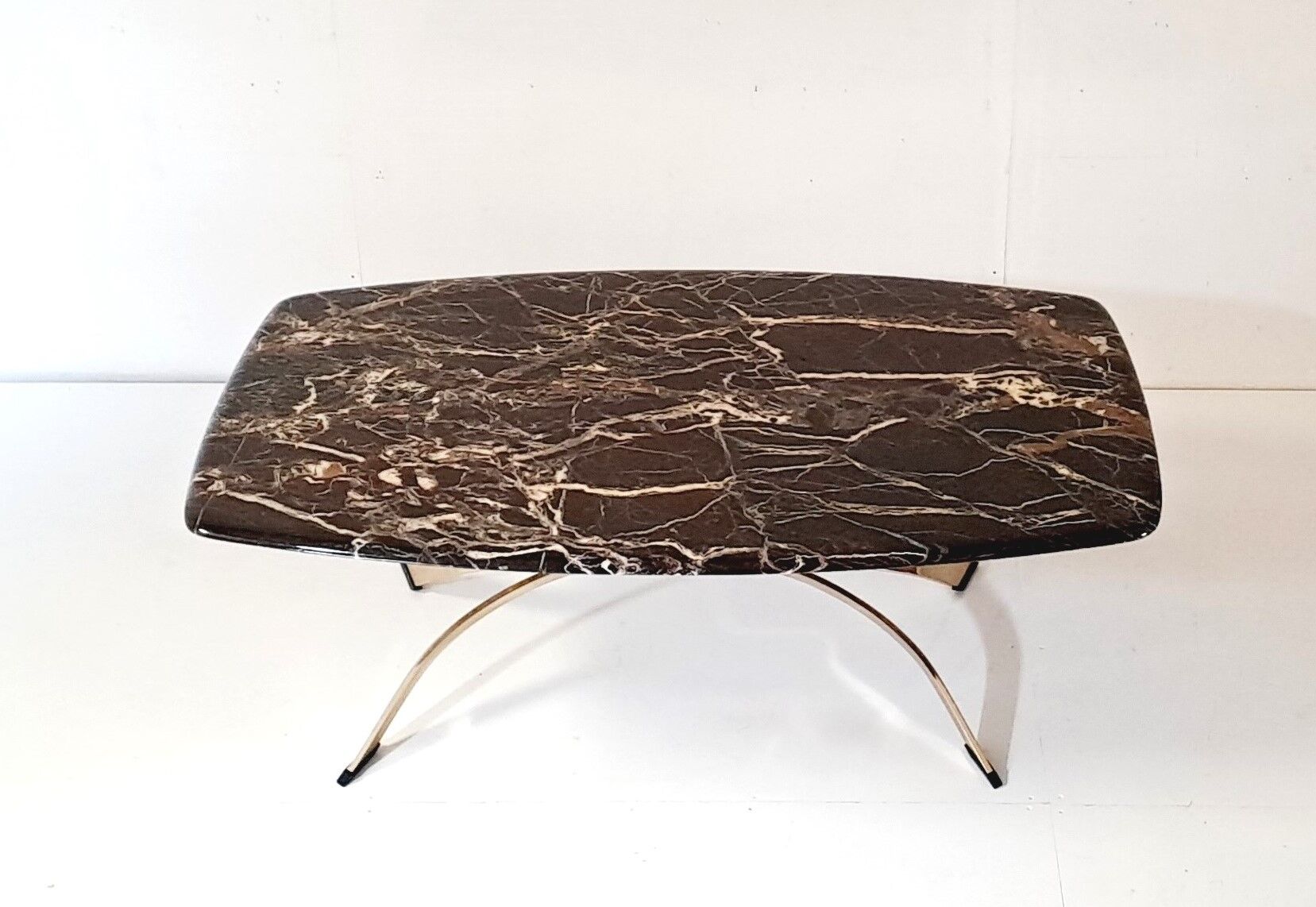 Coffee table in marble and bronze,france circa 1970