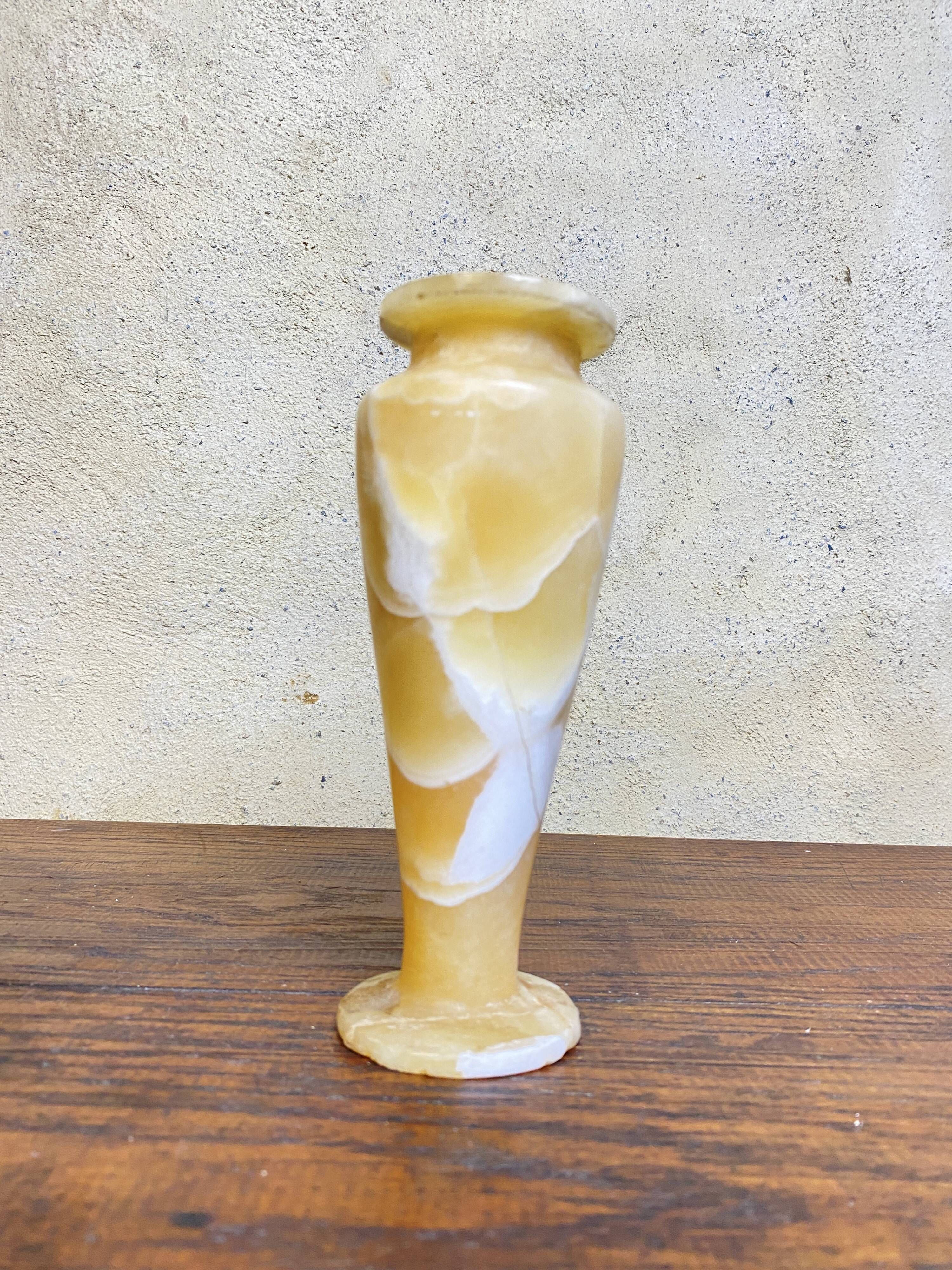 Egyptian Art Deco Alabaster Vase