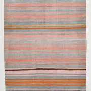 Dusty Pink Vintage Kilim Rug, Turkish Striped Bohemian Bedroom Decor 6x7