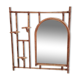 Rattan wall coat rack