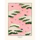 Japanese motif Watanabe Seitei pink clouds and flying birds