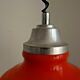 Vintage Italian 1970s Orange Glass Ceiling Light, ROLLY Rise & Fall System