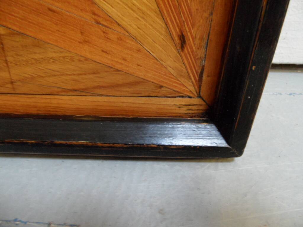 Antique wooden tray with inlay