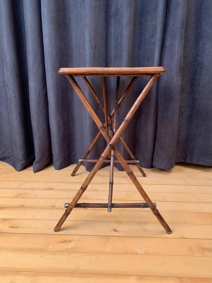 English bamboo side table, 1920s