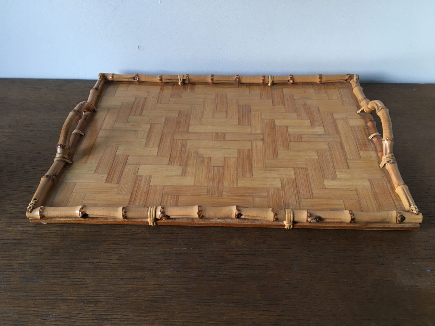 Bamboo marquetry tray