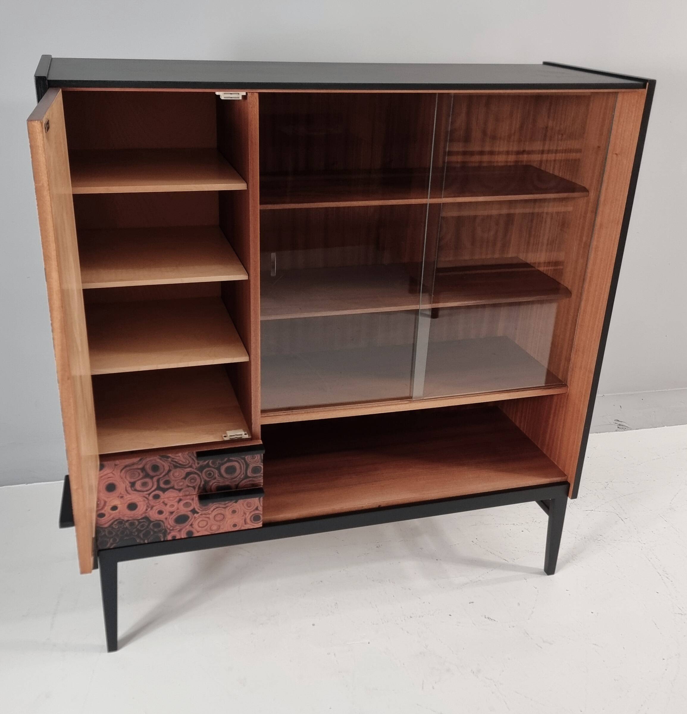 Vintage Brown Display Cabinet, 1970s