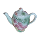 Cafetière théière barbotine fruits déco ancien vintage
