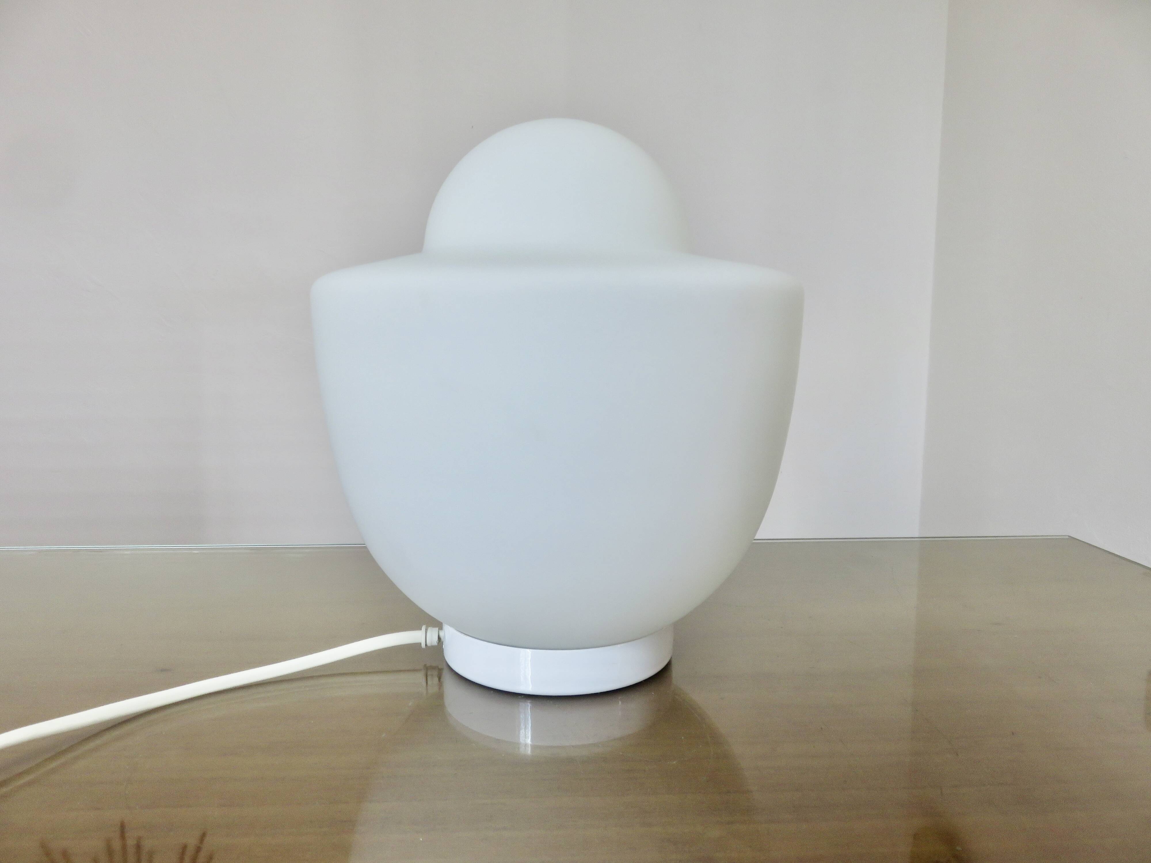 Italian lamp in white opaline, 1970s