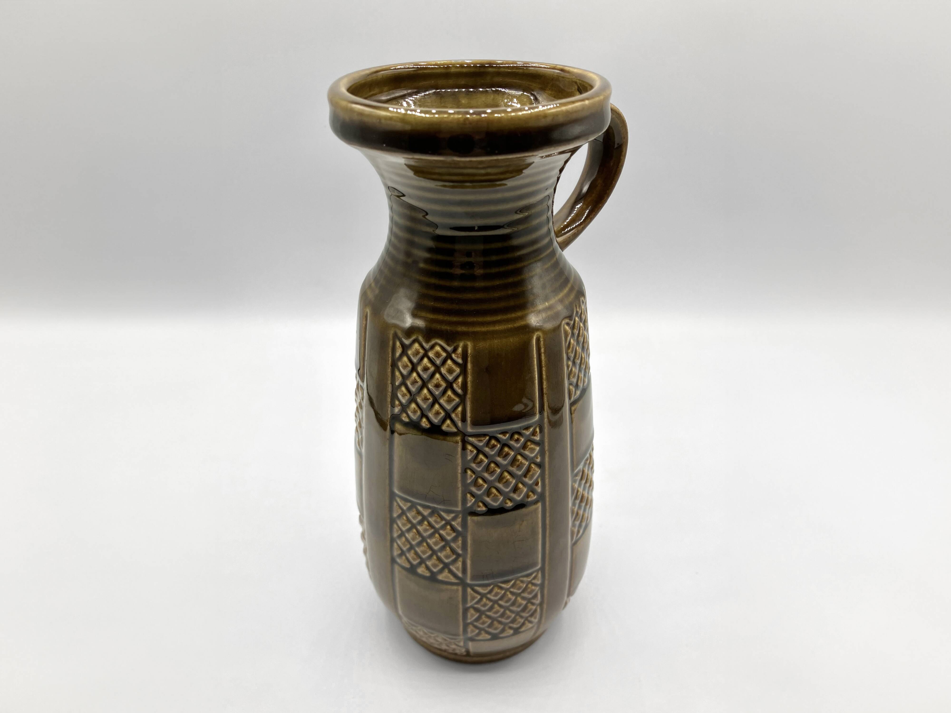 JASBA glazed ceramic vase/pitcher/jug • West Germany • circa 1960