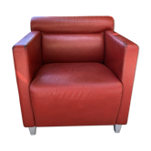 Red leather armchair
