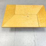 Vintage ash wood hidden bar coffee table by Paul Michel, 1970s