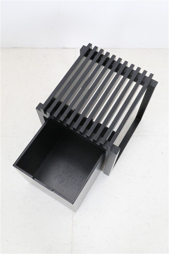 Black "Skagerak" / "Cutter" stool + box by Niels Hvass for Trip Trap / Fritz Hansen
