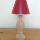 Old beige marbled stone lamp base - alabaster lamp