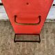Red coat rack 1950 mirror free form brass hooks