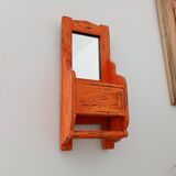 Vintage teak barber mirror 50s