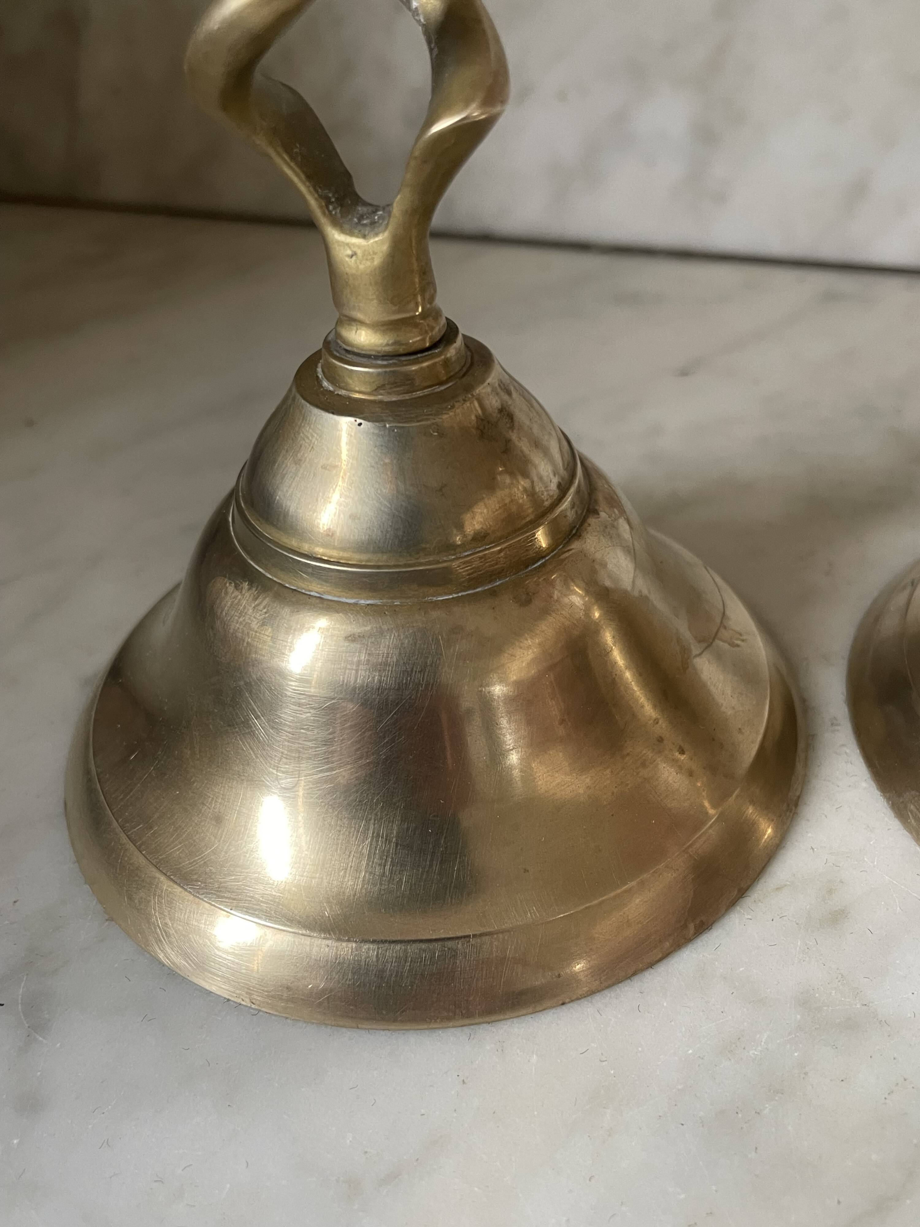 Pair of twisted brass candlesticks 37cm