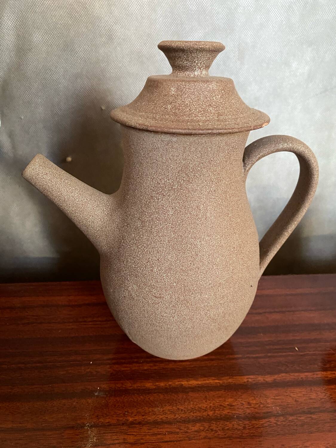 Lot old tea coffee service vallauris style ceramic beige 9p vintage #b843