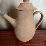 Lot old tea coffee service vallauris style ceramic beige 9p vintage #b843