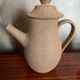 Lot ancien service thé café style vallauris céramique beige 9p vintage #b843