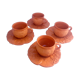Lot of 4 cups terracotta earth foliage