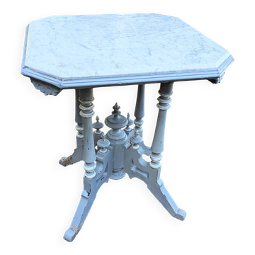 Occasional table with octagonal marble top