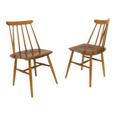Set de 2 chaises "Fanett" en teck par Ilmari Tapiovaara, Suède, 1960