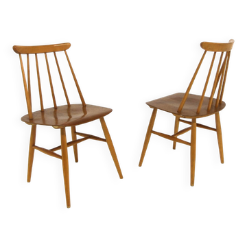Set of 2 "Fanett" chairs in teak by Ilmari Tapiovaara, Sweden, 1960.