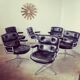 6 fauteuils en cuir Lobby Chair design Ray et Charles Eames, Hermann Miller