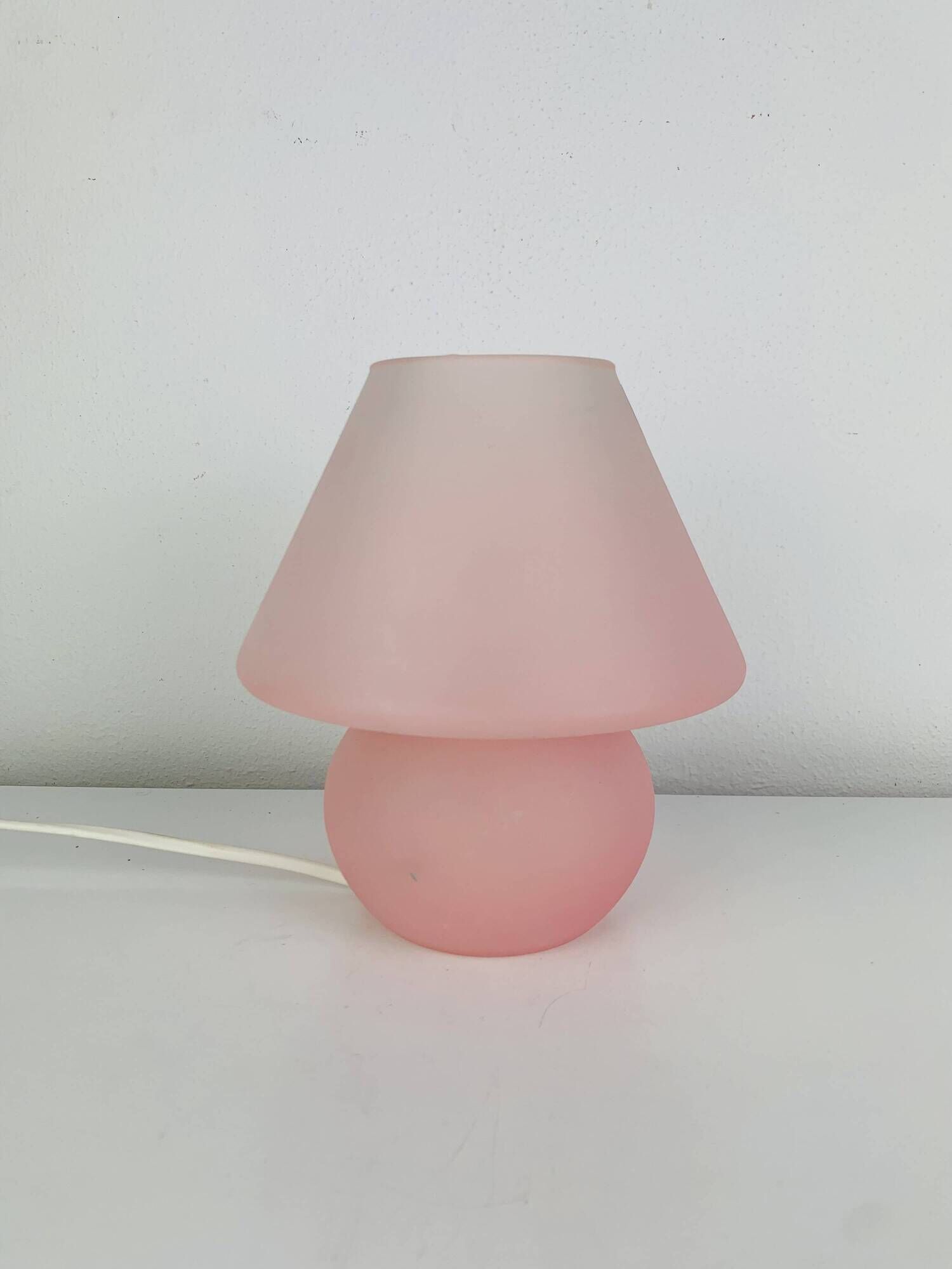 Mushroom lamp in pink Murano glass, vintage