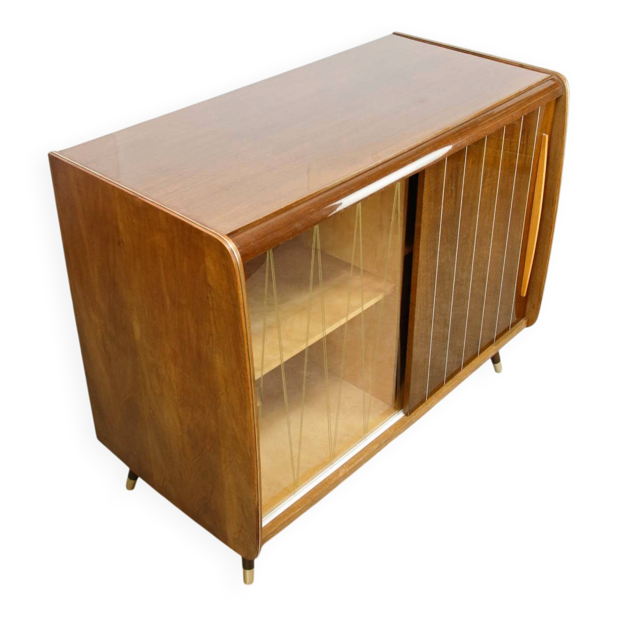 Mid-Century Modern Turntable & LP Sideboard, 1960s