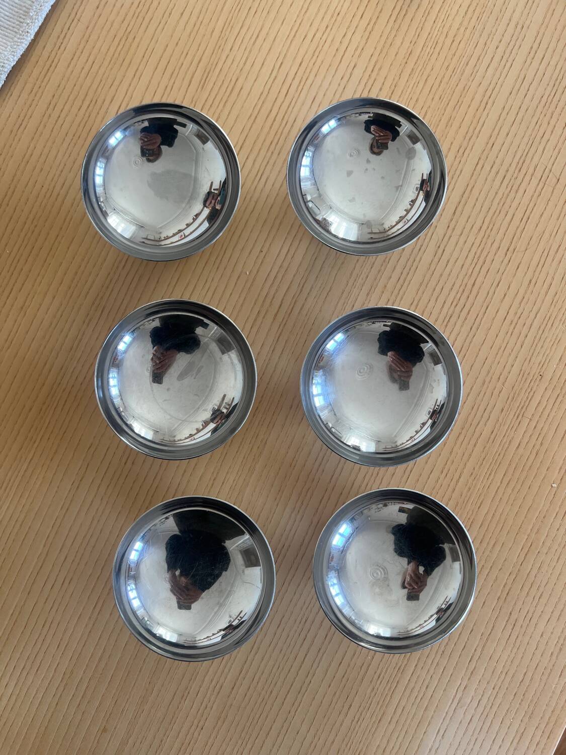 Set of 6 vintage stainless steel cups