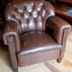 Fauteuil Club en cuir marron
