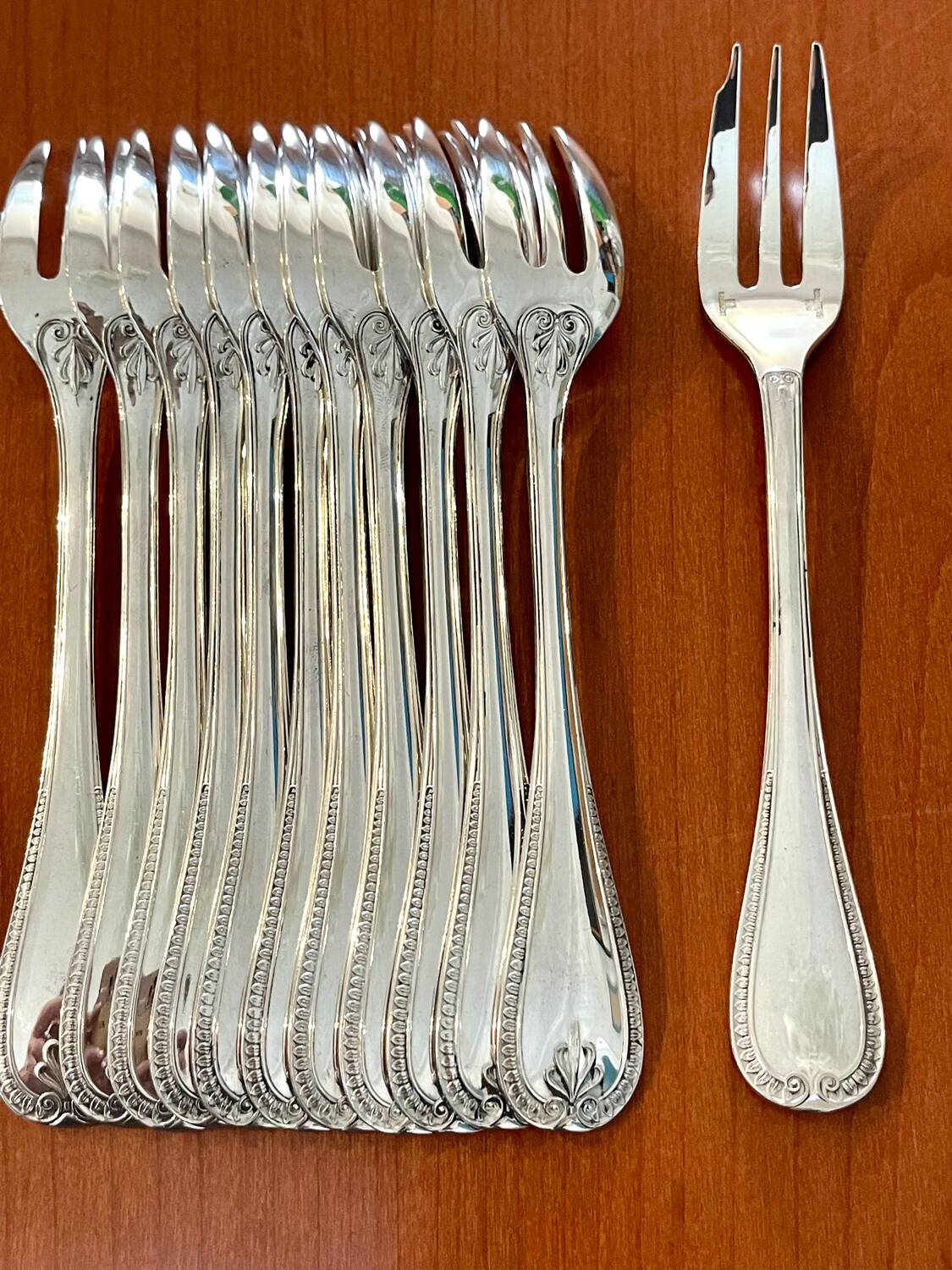 Christofle Malmaison dessert service 12 cake fork with serving shovel